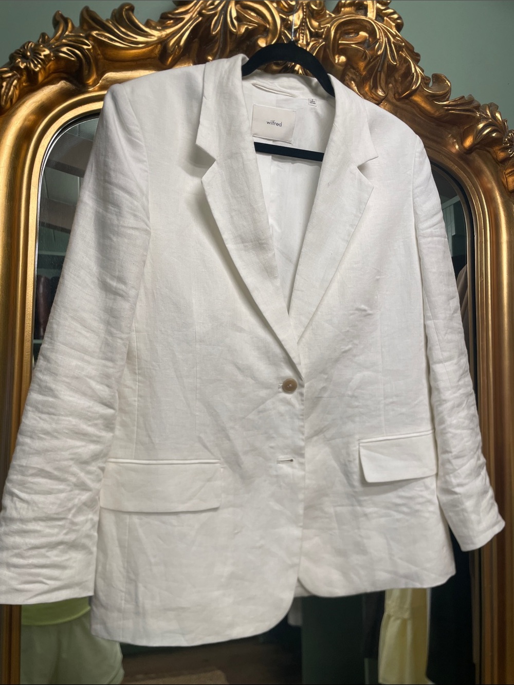 Wilfred White Linen-Blend Single-Button Blazer